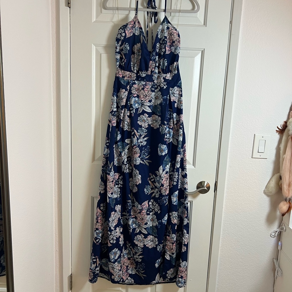 Parisian Works Pink and Blue Maxi Sundress Sleeveless Size 6 Tall US - Picture 4 of 9